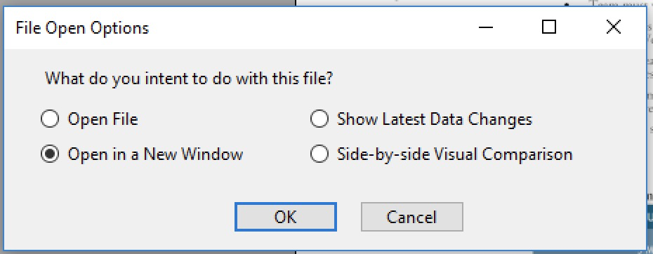Skærmbillede for indstillinger i åben tilstand