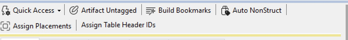 Skærmbillede for værktøjslinjen Hurtig adgang