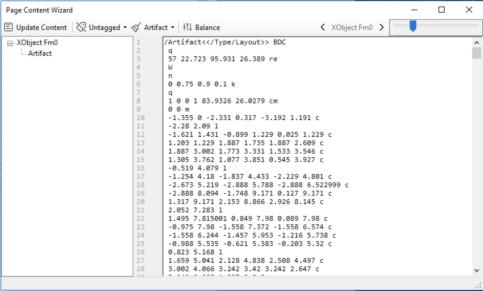 Skjermbilde for sideliste
