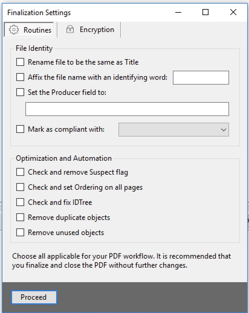 Skjermbilde for utdatert sluttbehandlingsdialog