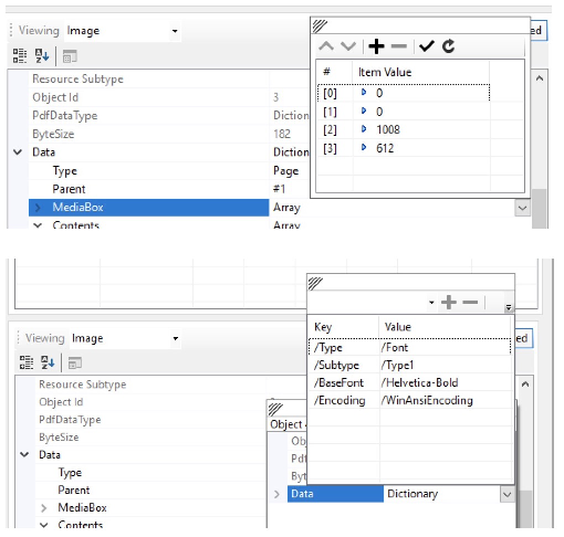Data editor sample screens.