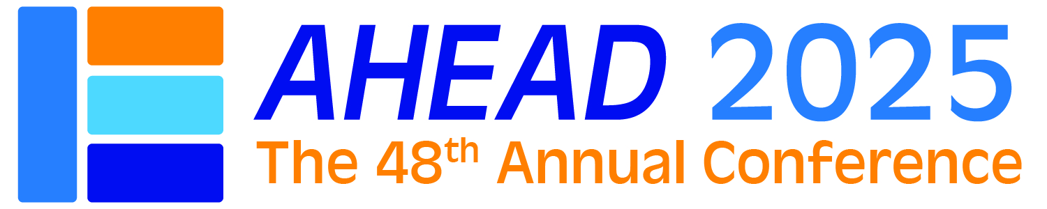The logo for the AHEAD 48th annual conference - the word AHEAD is is bold above the words "48th Annual Conference"