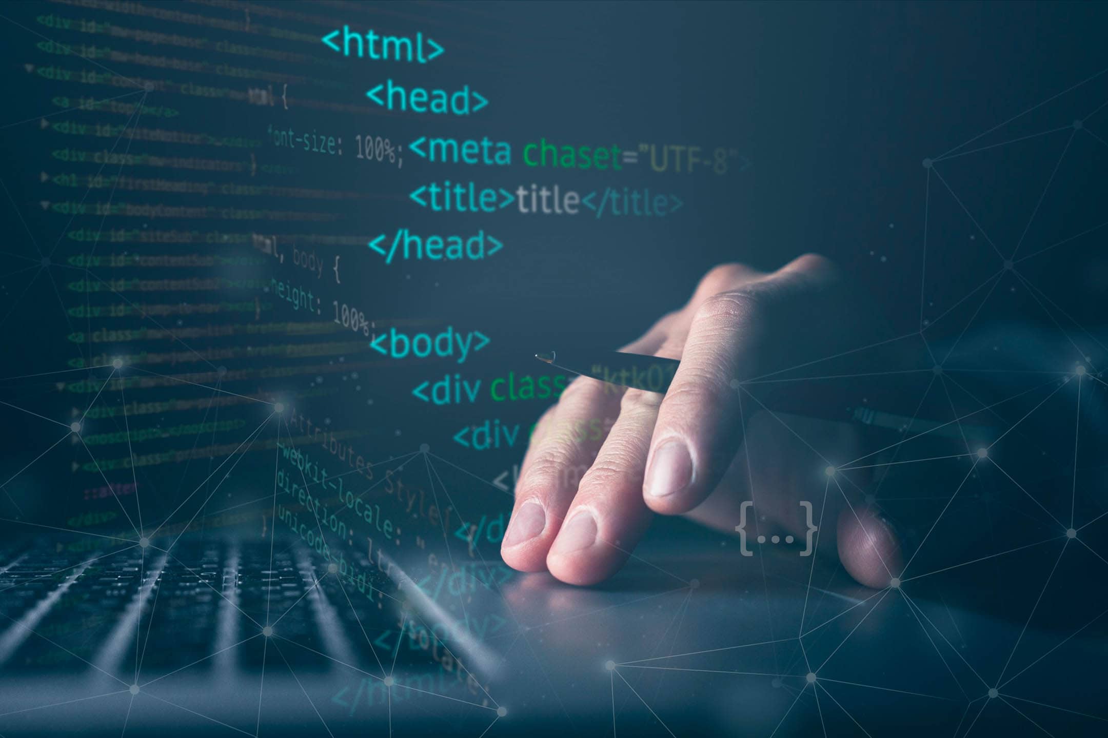 html code on screen
